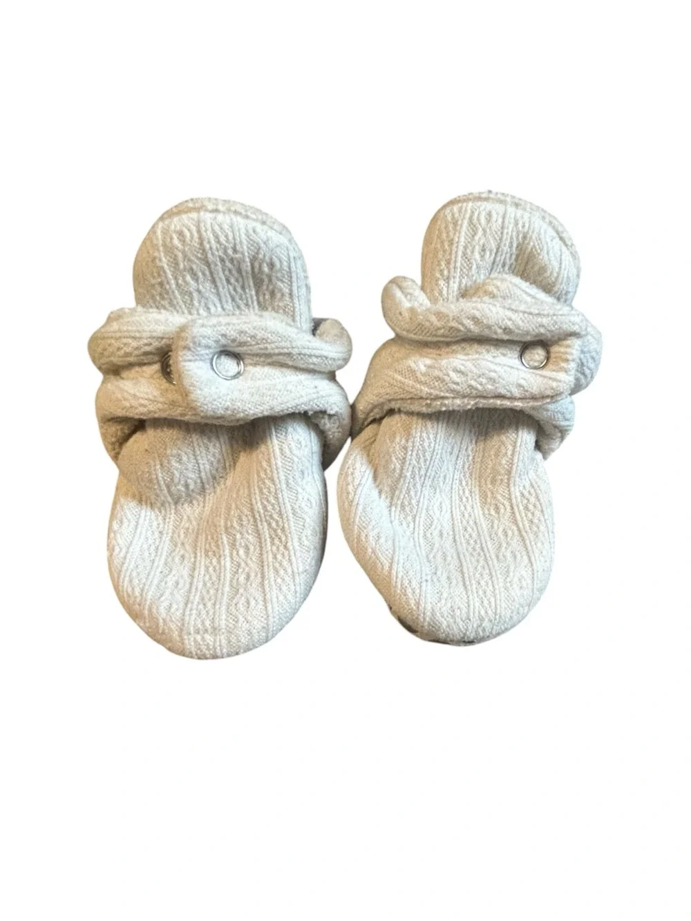 Cream Knit Baby Booties Slippers 6-12 Months Non-Slip